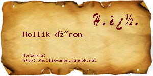 Hollik Áron névjegykártya